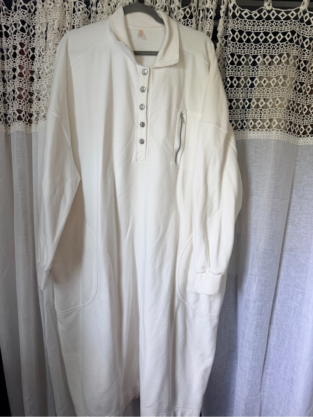 Free People: Block Party Sweat: Dress: Medium: White